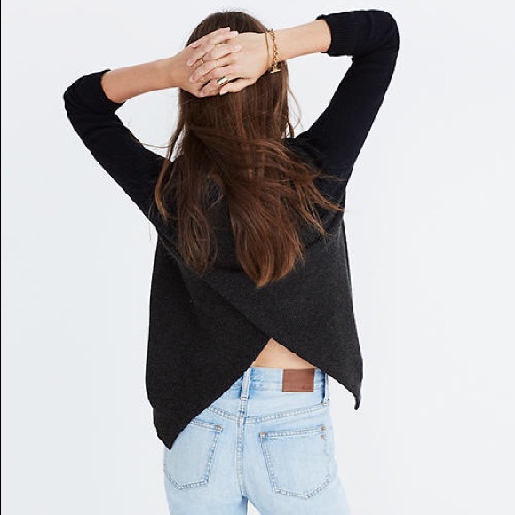 Madewell Sweaters - Madewell Province Cross Back Pullover Sweater Gray